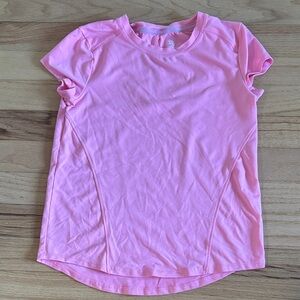 Cute Back Detail Pink Short Sleeve Athletic Top
